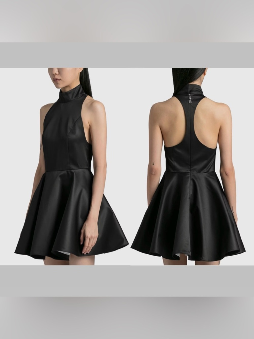 ROTATE Black Satin MiniDress SIZE 2 Birger Christensen CORA Dress NEW W/ DEFECT